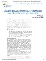 TỈ lệ KHÁC NHAU của KIỂU GEN SIÊU VI VIÊM GAN c với 2 VÙNG GIẢI TRÌNH tự KHÁC NHAU