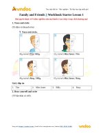 family and friends 3 workbook starter lesson 1 