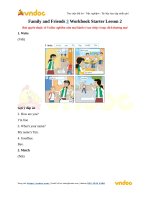 family and friends 3 workbook starter lesson 2 