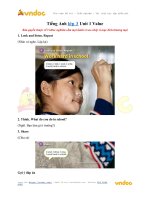 tieng anh lop 3 unit 1 value 