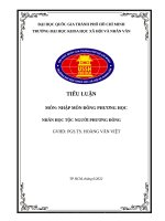 TIỂU LUẬN môn NHẬP môn ĐÔNG PHƯƠNG học NHÂN học tộc NGƯỜI PHƯƠNG ĐÔNG 