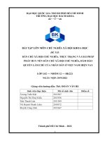 DÂN CHỦ xã hội CHỦ NGHĨA  THỰC TRẠNG và GIẢI PHÁP PHÁT HUY nền dân CHỦ xã hội CHỦ NGHĨA, đảm bảo QUYỀN làm CHỦ của NHÂN dân ở VIỆT NAM HIỆN NAY