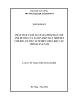 Phân tích và đề xuất gıảı pháp hạn chế ảnh hưởng của nguồn đıện mặt trờı đến chế độ làm vıệc lướı đıện 110kv khu vực tỉnh quảng nam 