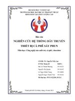 Báo cáo NGHIÊN cứu hệ THỐNG dây TRUYỀN THIẾT bị cà PHÊ sấy PHUN môn học công nghệ sản xuất trà, cà phê, chocolate 