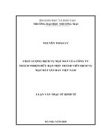 (Luận văn thạc sĩ TMU) chất lượng dịch vụ mặt đất của công ty trách nhiệm hữu hạn một thành viên dịch vụ mặt đất sân bay việt nam 