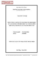 Phân tích và đề xuất giải pháp ổn định điện áp vận hành lưới điện khu vực thăng bình khi có sự tham gia các nguồn phân tán  tóm tắt 