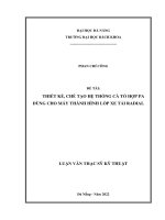 Thiết kế, chế tạo hệ thống cà tổ hợp PA dùng cho máy thành hình lốp xe tải radial 