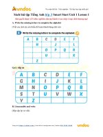 sach bai tap tieng anh lop 3 smart start unit 1 lesson 1 