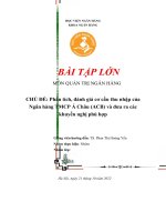 Phân tích, đánh giá cơ cấu thu nhập của ngân hàng TMCP á châu (ACB)