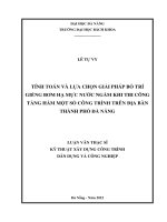 Tính toán và lựa chọn giải pháp bố trí giếng bơm hạ mực nước ngầm khi thi công tầng hầm một số công trình trên địa bàn thành phố đà nẵng 