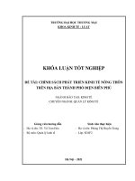 (Luận văn Đại học Thương mại) CHÍNH SÁCH PHÁT TRIỂN KINH TẾ NÔNG THÔN TRÊN ĐỊA BÀN THÀNH PHỐ ĐIỆN BIÊN PHỦ