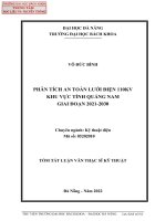 Phân tích an toàn lưới điện 110kv khu vực tỉnh quảng nam giai đoạn 2021 2030 (tt) 