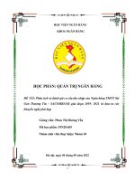 Phân tích, đánh giá thu nhập của ngân hàng sacombank và đưa ra các khuyến nghị phù hợp