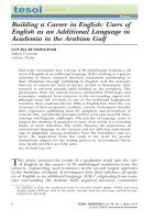 Building a Career in English: Users of English as an Additional Language in Academia in the Arabian Gulf