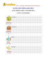 Tập viết Tiếng Anh lớp 2 Unit 9 Lunchtime
