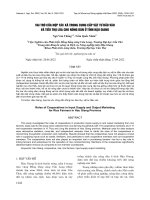Vai trò của hợp tác xã trong cung cấp vật tư đầu vào và tiêu thụ lúa cho nông dân ở tỉnh Hậu Giang