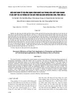 Hiệu quả kinh tế của ứng dụng công nghệ cao trong sản xuất kinh doanh ở các hợp tác xã trồng cây ăn quả trên địa bàn huyện Mai Sơn, tỉnh Sơn La