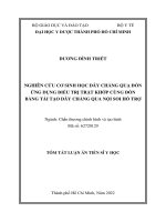 Nghiên cứu cơ sinh học dây chằng quạ đòn ứng dụng điều trị trật khớp cùng đòn bằng tái tạo dây chằng qua nội soi hỗ trợ (TT)