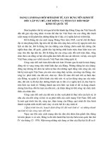 ĐẢNG LÃNH đạo đổi mới KINH tế, xây DỰNG nền KINH tế độc lập tự CHỦ, CHỦ ĐỘNG và TÍCH cực hội NHẬP