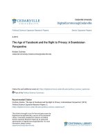 The Age of Facebook and the Right to Privacy- A Brandeisian Persp