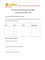 phieu bai tap o nha tieng anh lop 3 trong thoi gian nghi dich ngay 14 03 
