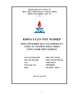 (Luận văn HV chính sách và phát triển) giải pháp nâng cao hiệu quả hoạt động tài chính tại công ty cổ phần phát triển công nghệ mới vigreen 