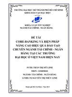 CORE-BANKING VÀ BIỆN PHÁP  NÂNG CAO HIỆU QUÁ ĐÀO TẠO CHUYÊN NGÀNH TÀI CHÍNH - NGÂN. HÀNG TẠI CÁC TRƯỜNG  ĐẠI HỌC Ở VIỆT NAM HIỆN NAY