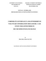  unlicensed corporate governance and ownership on voluntary information disclosure case study for listed firms in ho chi minh stock exchange 