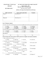 Đề thi vào lớp 10 môn anh năm 2016   2017 sở hà nam có đáp án 