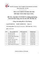 ĐỀ TÀI  Tìm hiểu về COVID 19 và những ảnh hưởng của nó tới tâm trạng, cảm xúc của sinh viên hiện nay