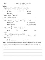 BỘ 10 đề KIỂM TRA GIỮA kì 1 TOÁN 5 có đáp án năm 2022   2023 mới NHẤT 