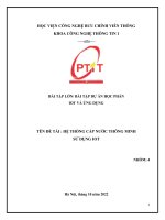 BÀI TẬP DỰ ÁN HỌC PHẦN IOT VÀ ỨNG DỤNG  ĐỀ TÀI  HỆ THỐNG CẤP NƯỚC THÔNG MINH SỬ DỤNG IOT