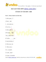 phieu bai tap o nha tieng anh lop 3 trong thoi gian nghi dich ngay 18 04 