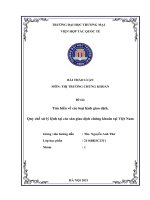 THẢO LUẬN MÔN THỊ TRƯỜNG CHỨNG KHOÁN Đề tài Tìm hiểu về các loại lệnh giao dịch, Quy chế xử lý lệnh tại các sàn giao dịch chứng khoán tại Việt Nam