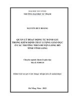 Quản lý hoạt động tự đánh giá trong kiểm định chất lượng giáo dục ở các trường trung học cơ sở huyện long hồ tỉnh vĩnh long 1 