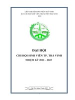 ĐẠI HỘI CHI HỘI SINH VIÊN TP. TRÀ VINH NHIỆM KỲ 2022 – 2023 LIÊN CHI HỘI SINH VIÊN TRÀ VINH BCH CHI HỘI SINH VIÊN THÀNH PHỐ TRÀ VINH ***