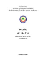 Bài giảng Kết cấu ô tô: Phần 1 - Trường ĐH Công nghiệp Quảng Ninh