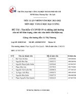 ĐỀ tài  tìm hiểu về COVID 19 và những ảnh hưởng của nó tới tâm trạng, cảm xúc của sinh viên hiện nay 