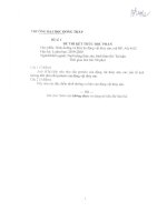 Đề thi kết thúc học phần học kì 1 môn Dinh dưỡng và thức ăn động vật thủy sản năm 2019-2020 có đáp án - Trường ĐH Đồng Tháp