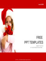 ( mẫu powerpoint ) girl wearing santa hat recreation powerpoint templates standard 