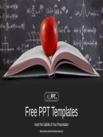 ( mẫu powerpoint ) red apple placed books powerpoint templates 