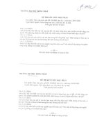 Đề thi kết thúc học phần học kì 1 môn Thực vật nước năm 2019-2020 có đáp án - Trường ĐH Đồng Tháp