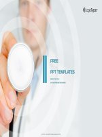 ( mẫu powerpoint ) doctor hand with stethoscope powerpoint templates standard 