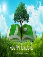 ( mẫu powerpoint ) green grass open book powerpoint templates 