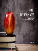 ( mẫu powerpoint ) apple and book education PPT templates widescreen 
