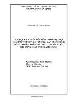 Tích hợp kiến thức liên môn trong dạy học văn bản “thuốc” - Lỗ tấn (Ngữ văn 12 - chương trình cơ bản...