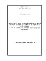 (LUẬN ÁN TIẾN SĨ) Nâng cao ý thức pháp luật của quân nhân chuyên nghiệp, công nhân và viên chức quốc phòng ở các học viện, trường sĩ quan quân đội