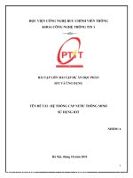 BÀI tập lớn bài tập dự án học PHẦN IOT và ỨNG DỤNG tên đề tài  hệ THỐNG cấp nước THÔNG MINH sử DỤNG IOT 