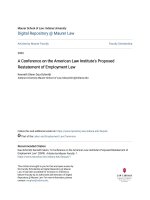 A Conference on the American Law Institutes Proposed Restatement