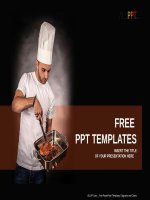( mẫu powerpoint ) chef cook holding pan with meat powerpoint templates standard 